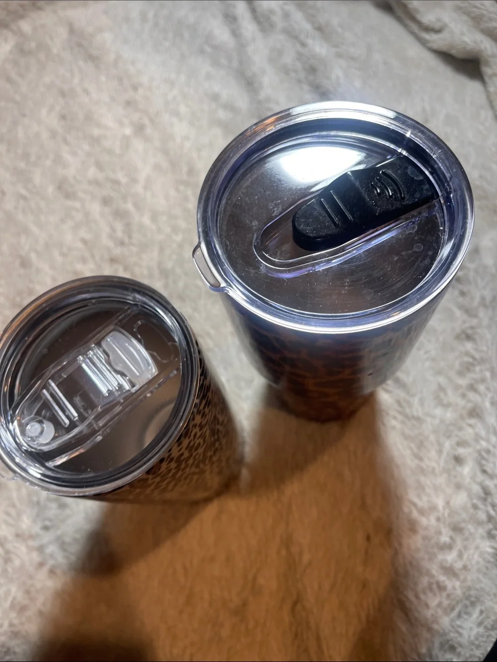 Leopard Print Insulated Tumblers - Brown and White